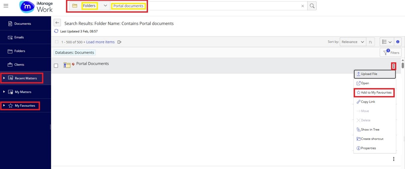 Search for portal documents